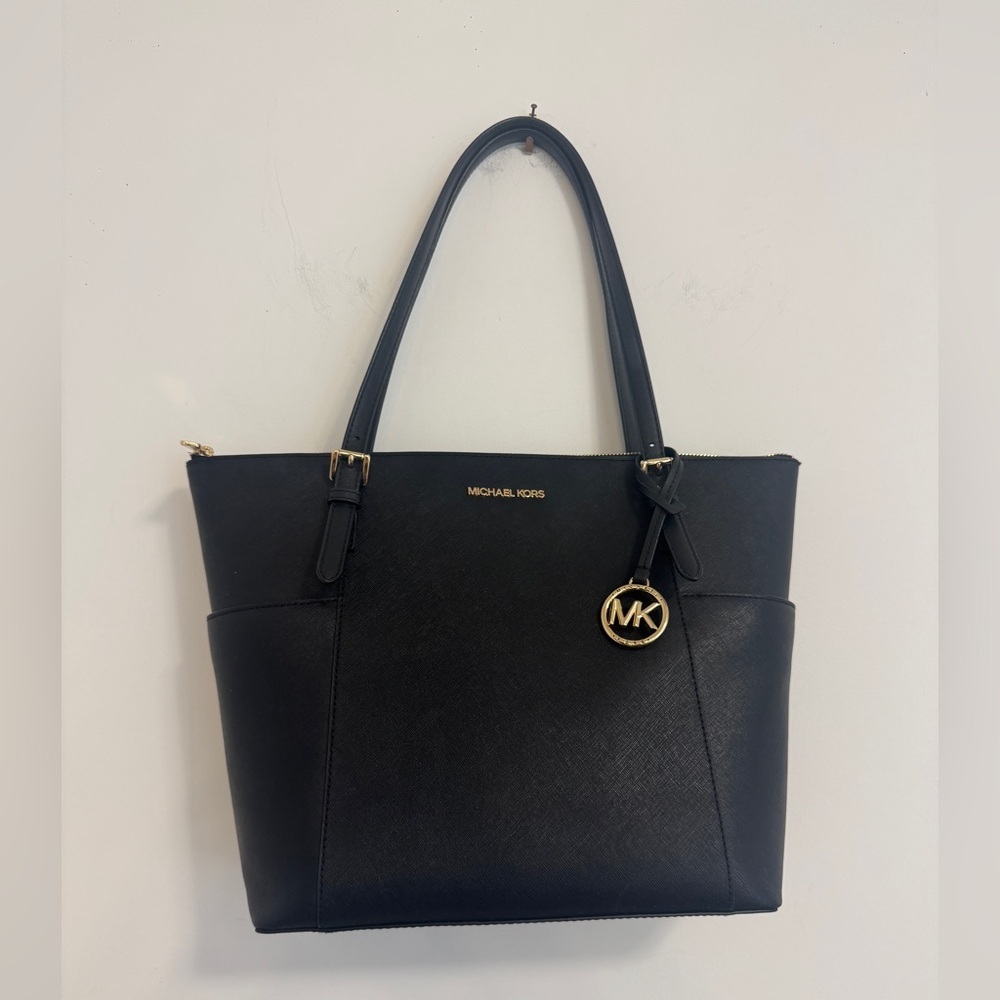 Michael Kors Black Leather Tote - Picture 1 of 5